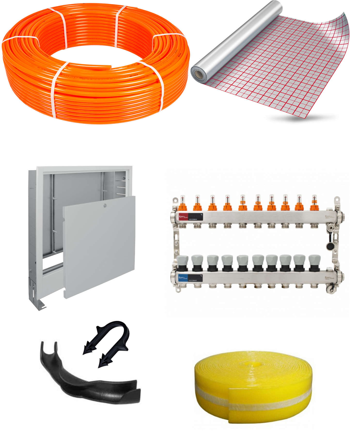 incalzire in pardoseala, incalzire prin pardoseala, kit 100m2, folie tacker, cleme, pachet complet incalzire