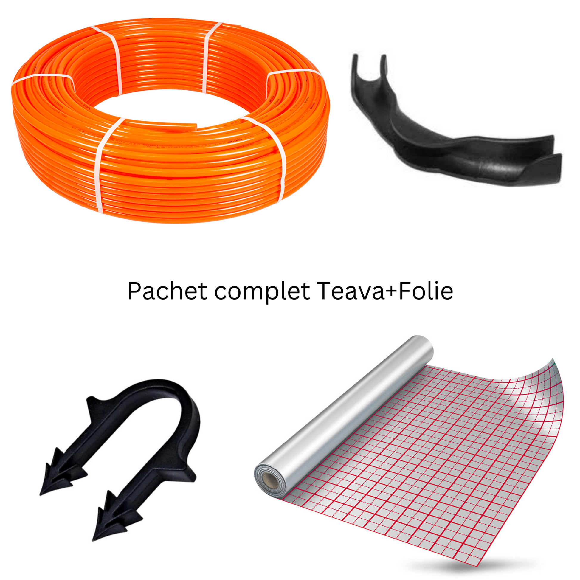 Pachet complet teava + folie tacker incalzire in pardoseala